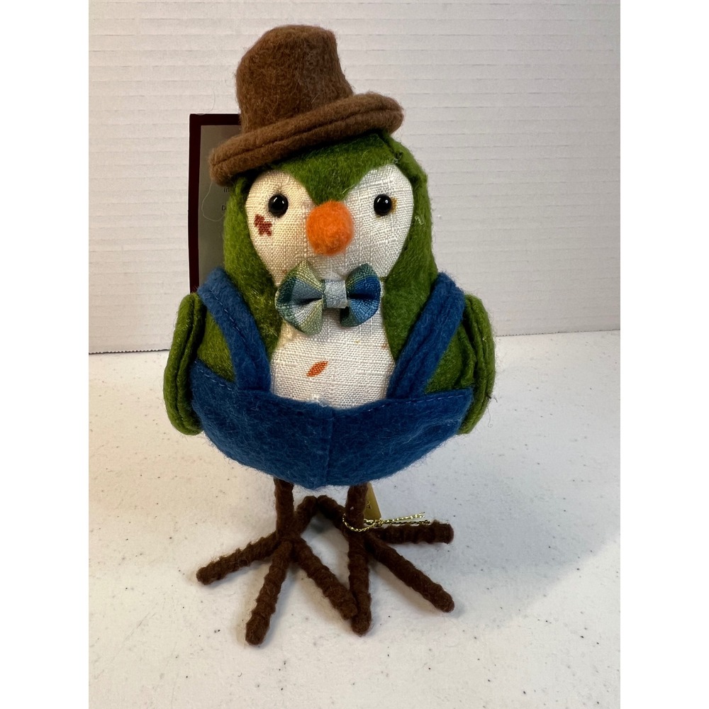 Target Featherly Friends Farmer Bird 2017 Harvest Collection Green Felt Figurine